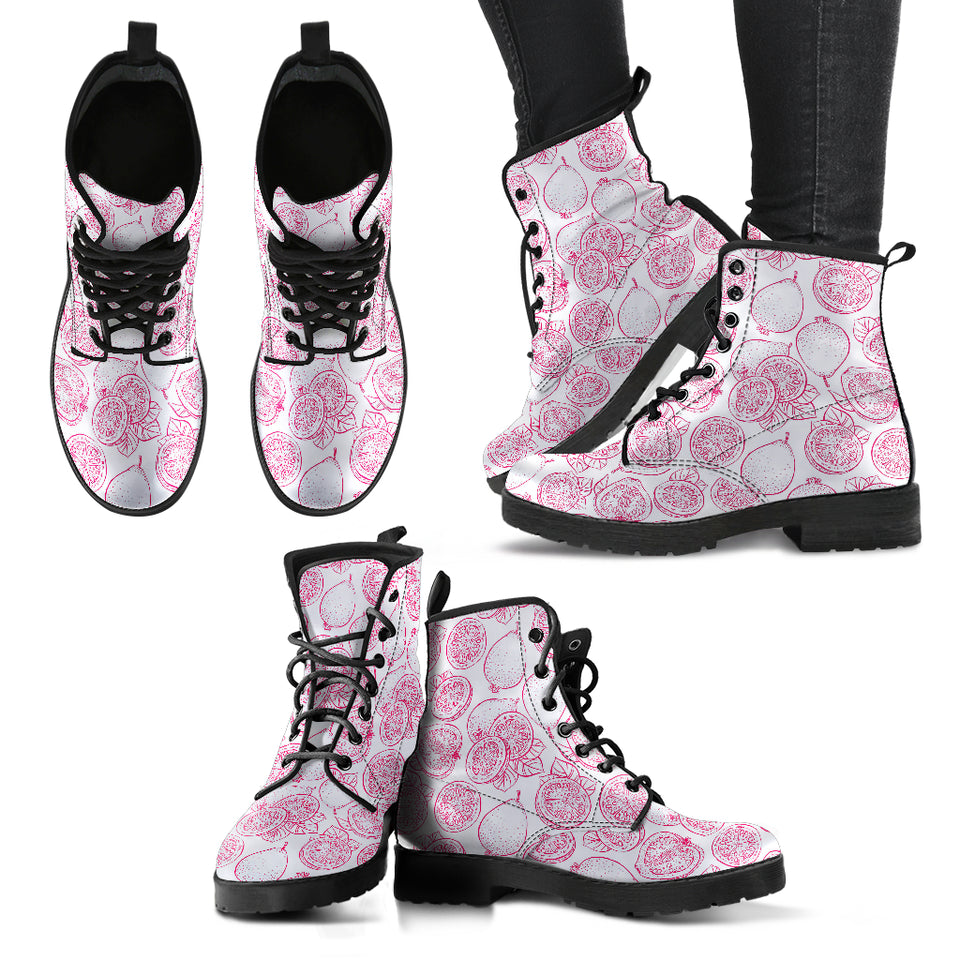 Sketch Guava Pattern Leather Boots