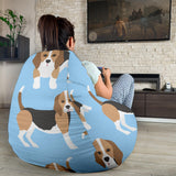Beagle Dog Blue Background Pattern Bean Bag Cover
