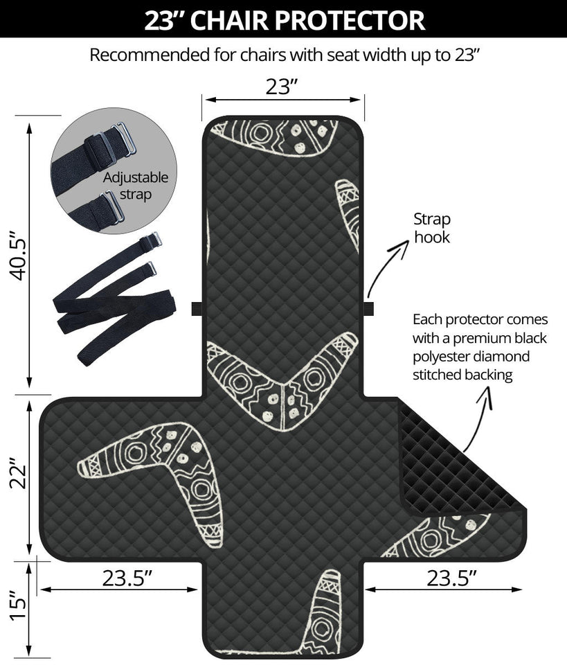 Hand drawn boomerang Australian aboriginal ornament Chair Cover Protector