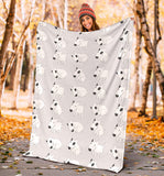 Bull Terrier Pattern Print Design 01 Premium Blanket