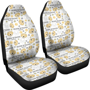 Golden Retriever Pattern Print Design 04 Universal Fit Car Seat Covers