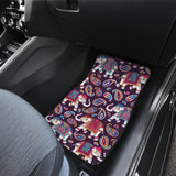 Elephant Indian Style Ornament Pattern Front And Back Car Mats