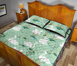 White swan lake pattern Quilt Bed Set