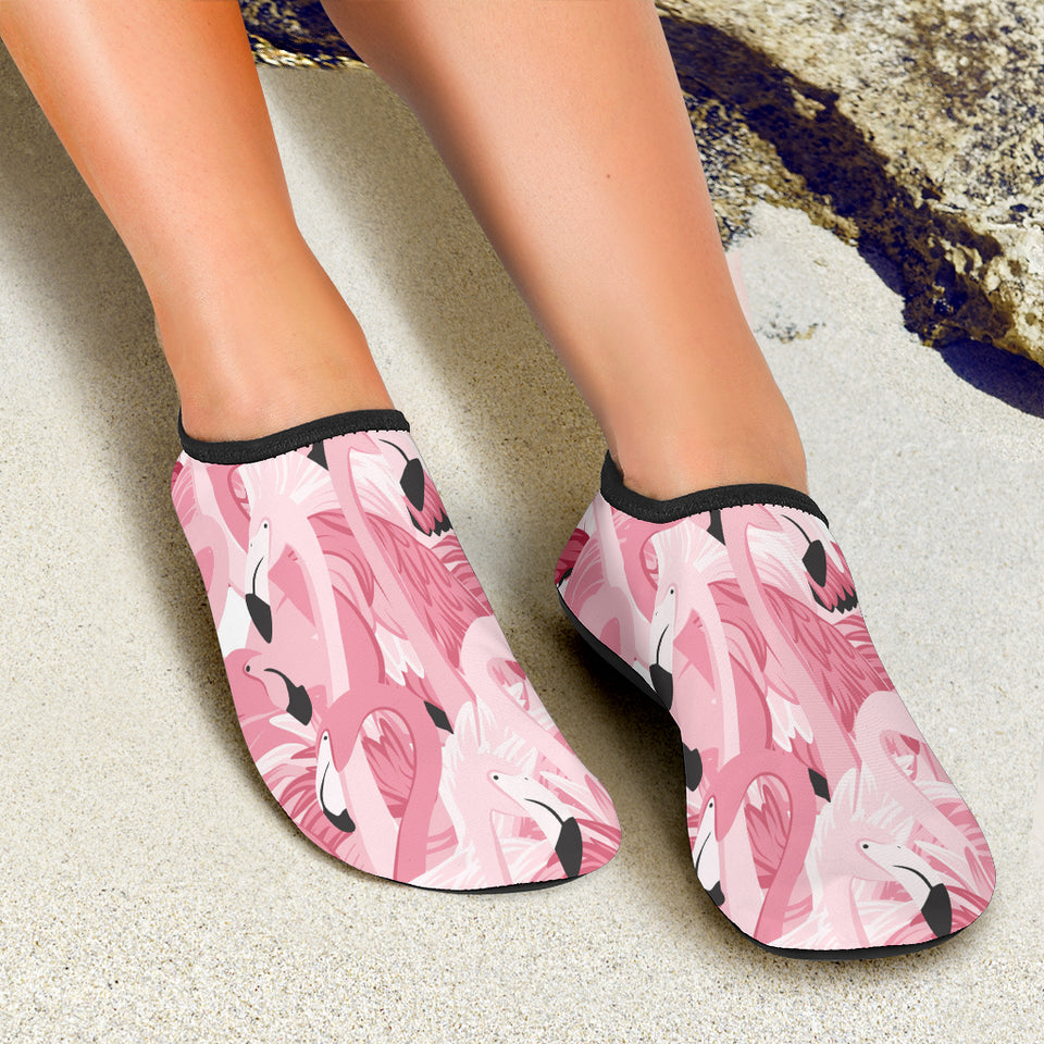 Pink Flamingos Pattern Background Aqua Shoes