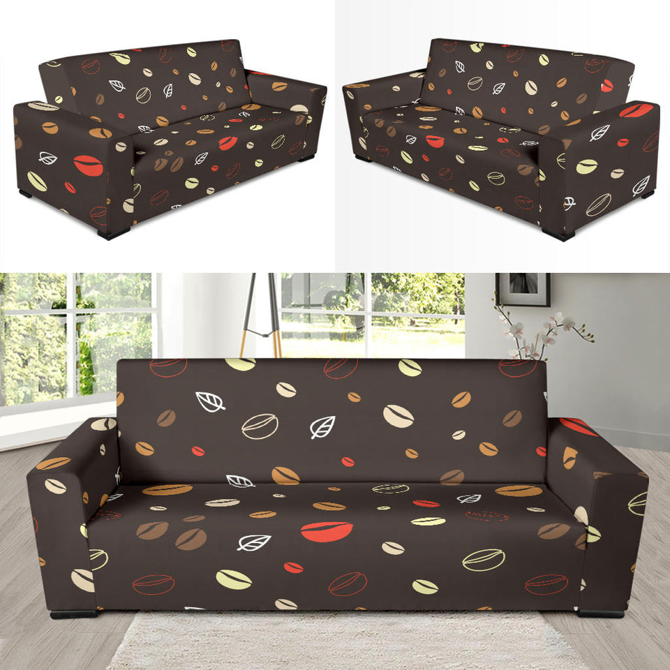 Coffee Bean Leave Pattern Sofa Slipcover