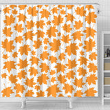 Orange Maple Leaf Pattern Shower Curtain Fulfilled In US