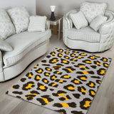Gray Leopard Print Pattern Area Rug