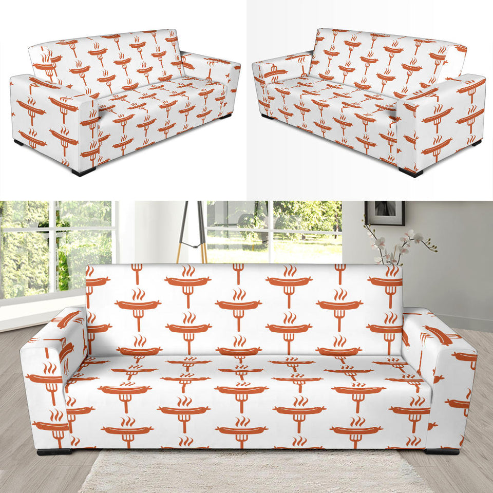 Sausage Pattern Print Design 05  Sofa Slipcover
