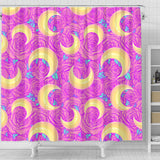 Moon Pink Rose Background Shower Curtain Fulfilled In US