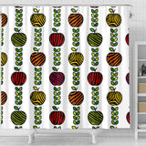 Colorful Apples Leave Zebra Stripe Shower Curtain Fulfilled In US