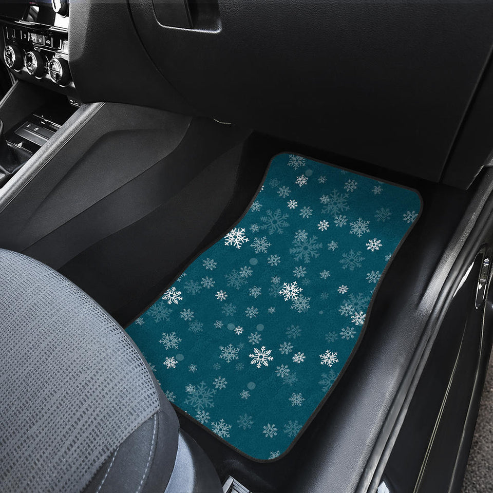 Snowflake Pattern Dark Background Front Car Mats