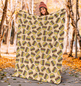 Hamburger Pattern Print Design 01 Premium Blanket