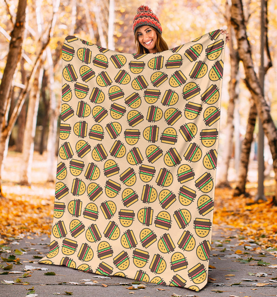 Hamburger Pattern Print Design 01 Premium Blanket