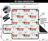 Cute dachshund bone pattern Sofa Cover Protector