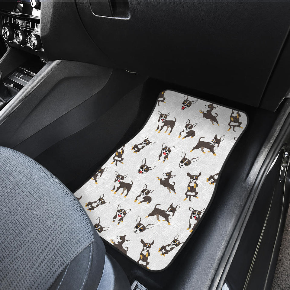 Chihuahua Dog Pattern Front And Back Car Mats