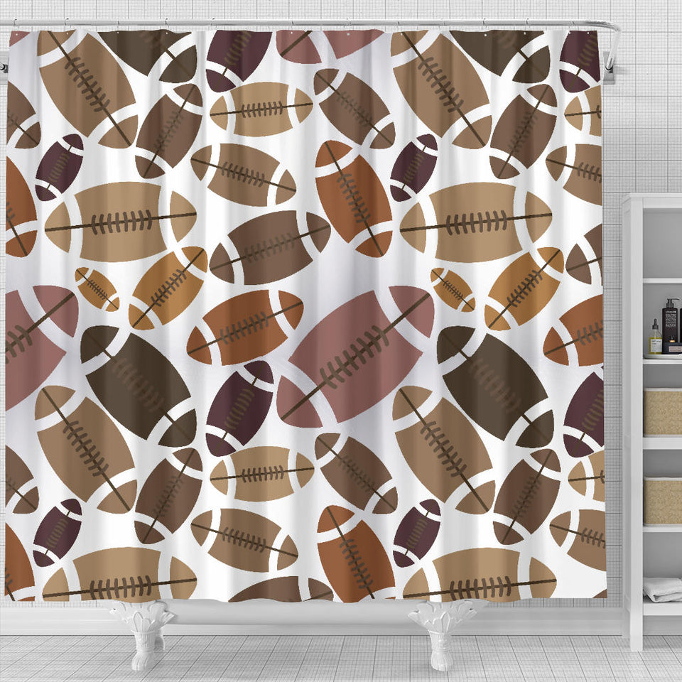American Football Ball Pattern Shower Curtain Fulfilled In US
