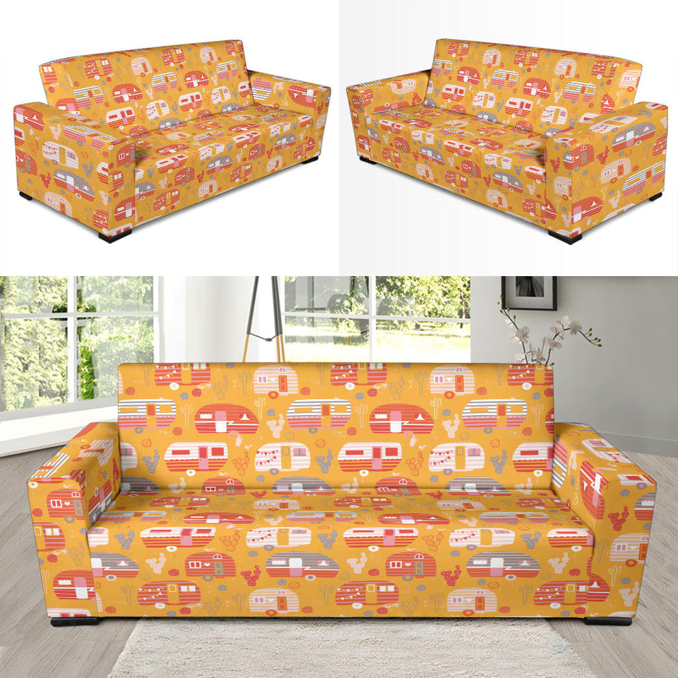 Camper Van Pattern Print Design 04 Sofa Slipcover