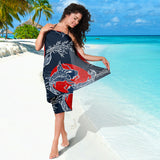 Koi Fish Carp Fishs Hand Drawn Japanese Art Sarong