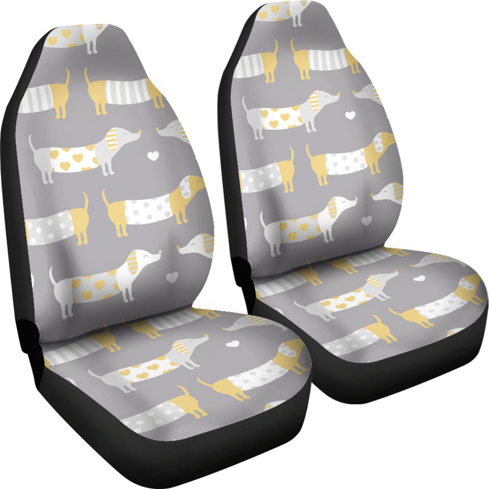 Cute Dachshund Dog Pattern Universal Fit Car Seat Covers