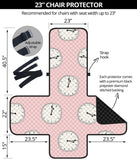 Clock pattern pink blackground Chair Cover Protector