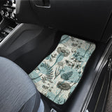 Dragonfly Butterfly Plants Insect Flower Vintage Style Pattern Front And Back Car Mats