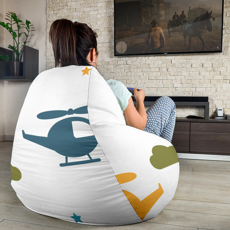 Colorful Helicopter Pattern Bean Bag Cover