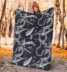Piano Pattern Print Design 02 Premium Blanket