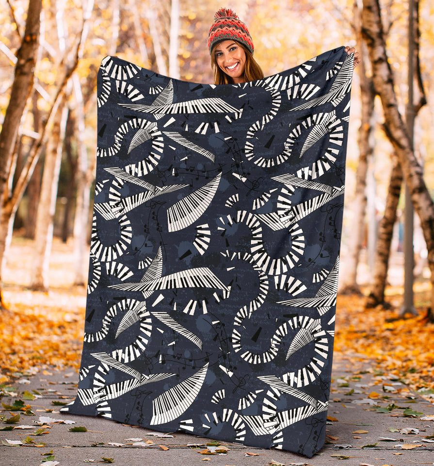 Piano Pattern Print Design 02 Premium Blanket