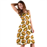 Hamburger Pattern Print Design 03 Sleeveless Midi Dress