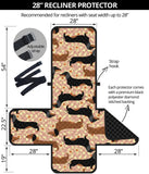 Dachshund floral background Recliner Cover Protector