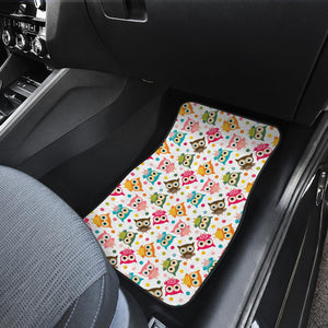 Color Cute Owl Pattern Front Car Mats