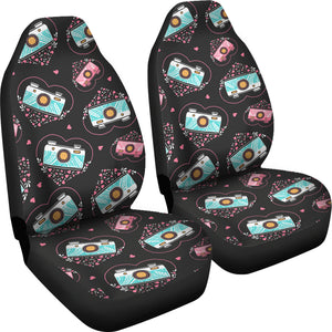 Camera Pattern Print Design 04 Universal Fit Car Seat Covers