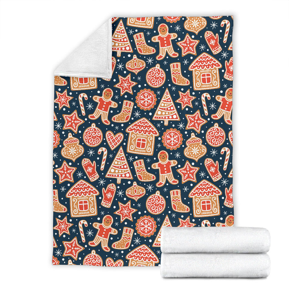 Christmas Gingerbread Cookie Pattern Premium Blanket