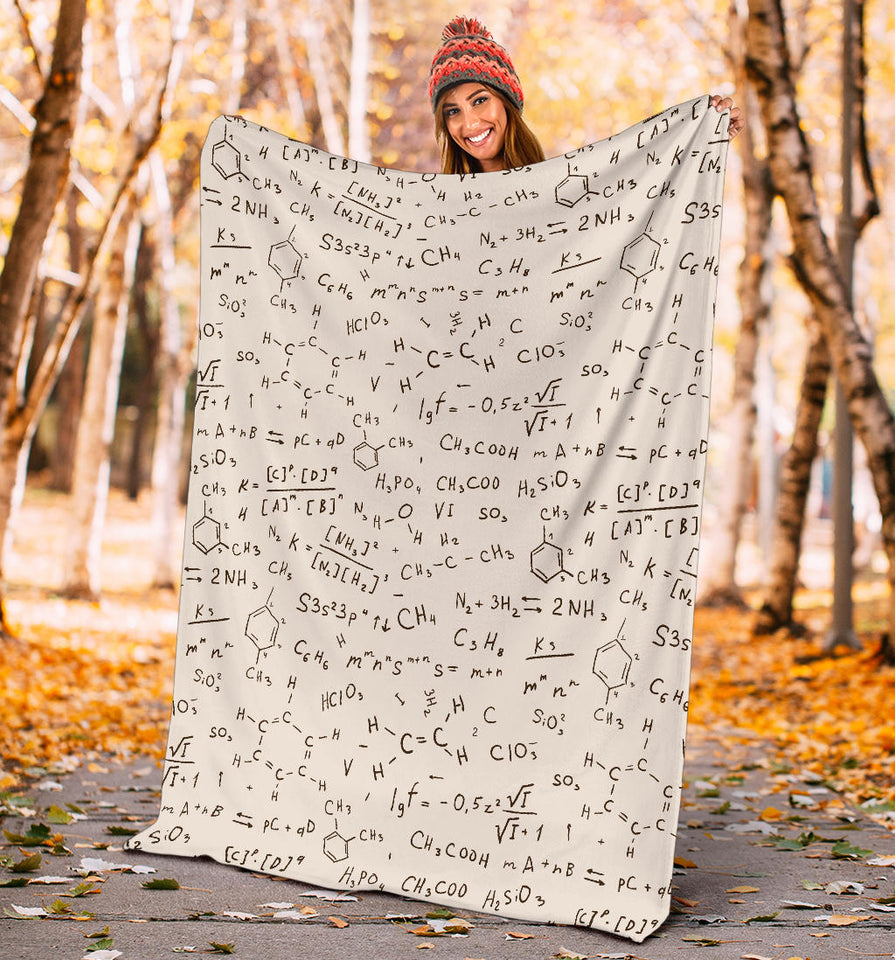 Chemistry Periodic Table Pattern Print Design 04 Premium Blanket