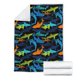 Colorful Shark Premium Blanket
