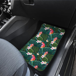 Parrot Palm Tree Leaves Flower Hibiscus Pattern Front Car Mats