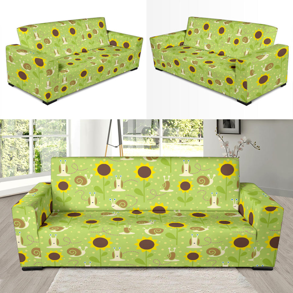 Snail Pattern Print Design 01  Sofa Slipcover