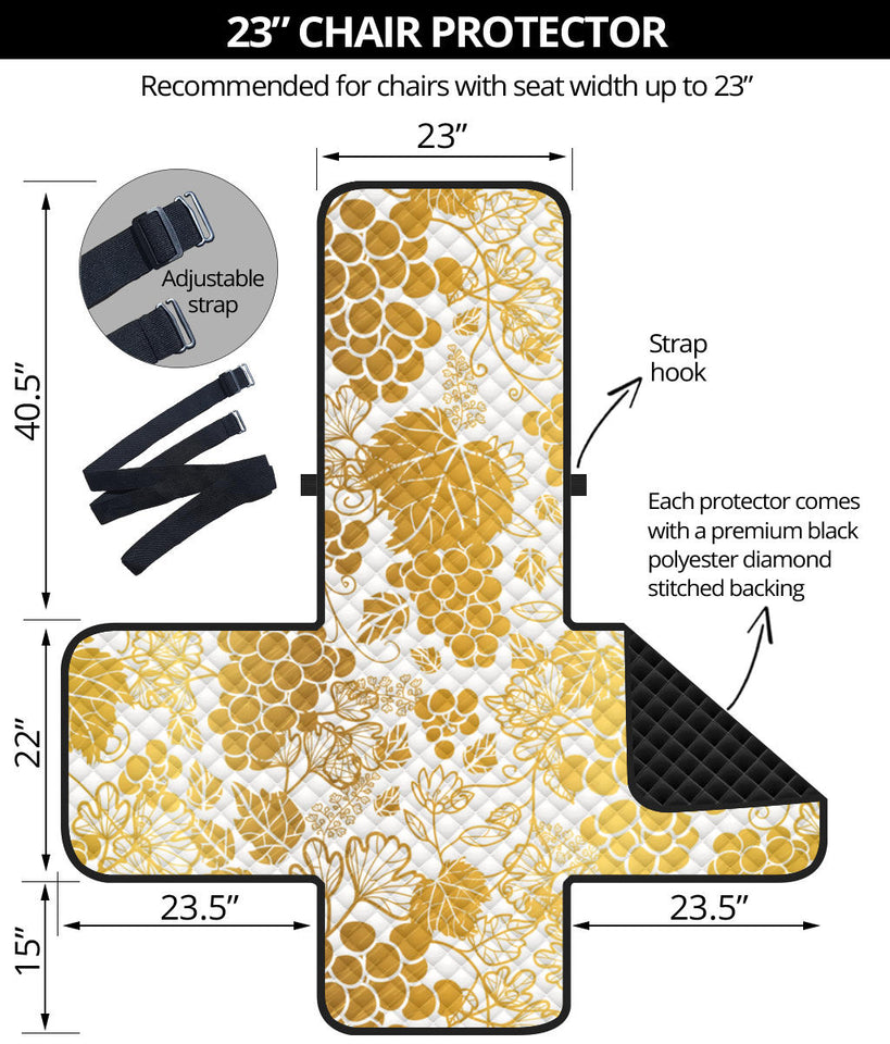 Gold grape pattern Chair Cover Protector