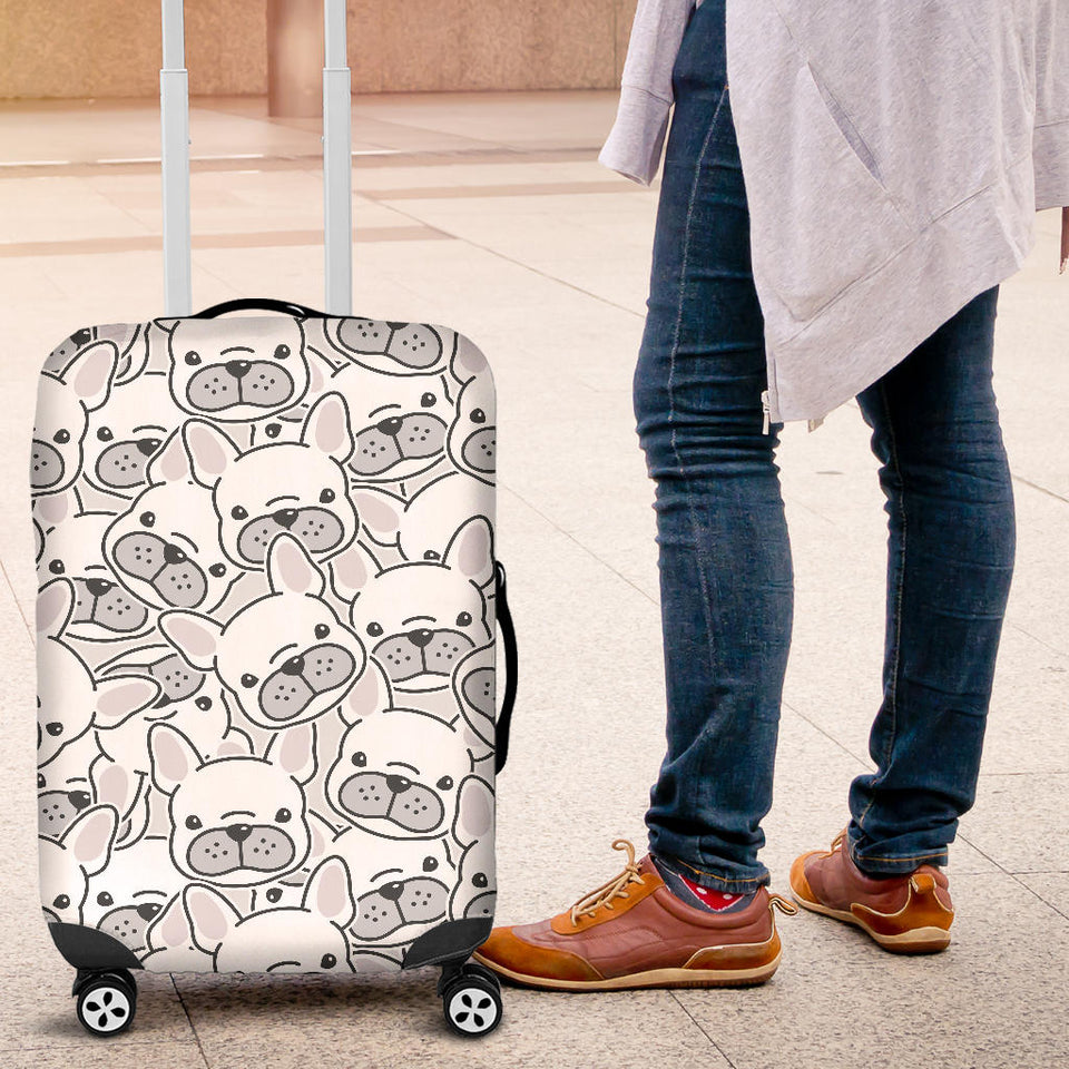 Cute French Bulldog Head Pattern Luggage Covers