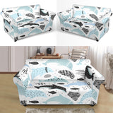 Cute Dolphins Childish Style Pattern Loveseat Couch Slipcover