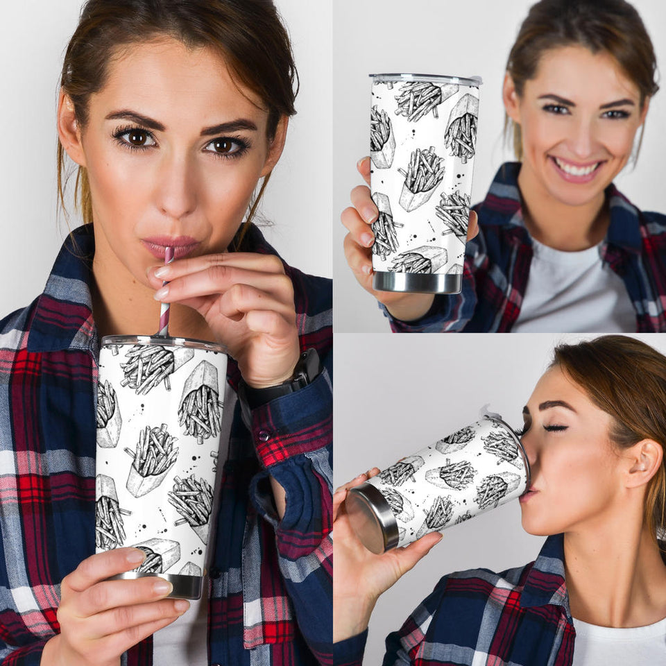 Hand Drawn French Fries Pattern Tumbler