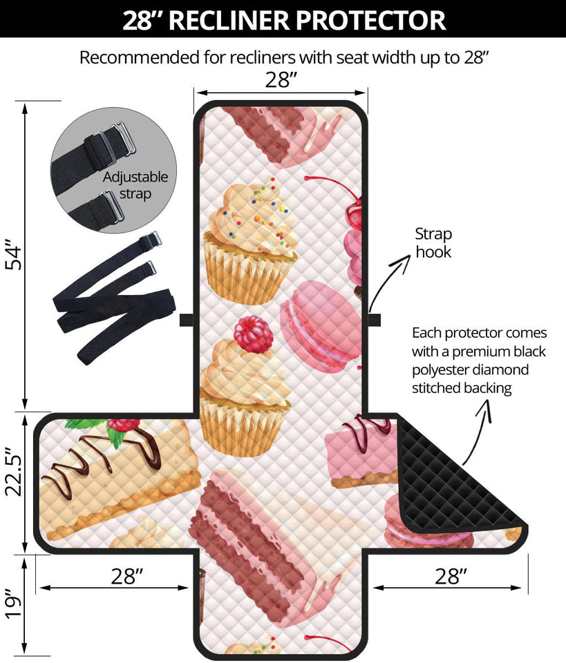 Cake cupcake sweets pattern Recliner Cover Protector