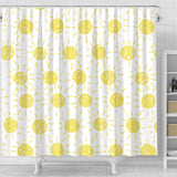 Hand Drawn Sun Pattern Shower Curtain Fulfilled In US