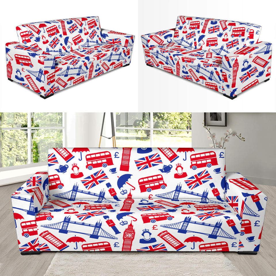 British Pattern Print Design 01 Sofa Slipcover