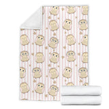 Cute Owl Leaf Premium Blanket