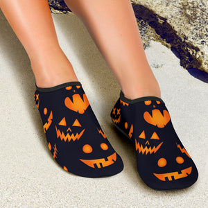 Halloween Pattern Pumpkin Background Aqua Shoes