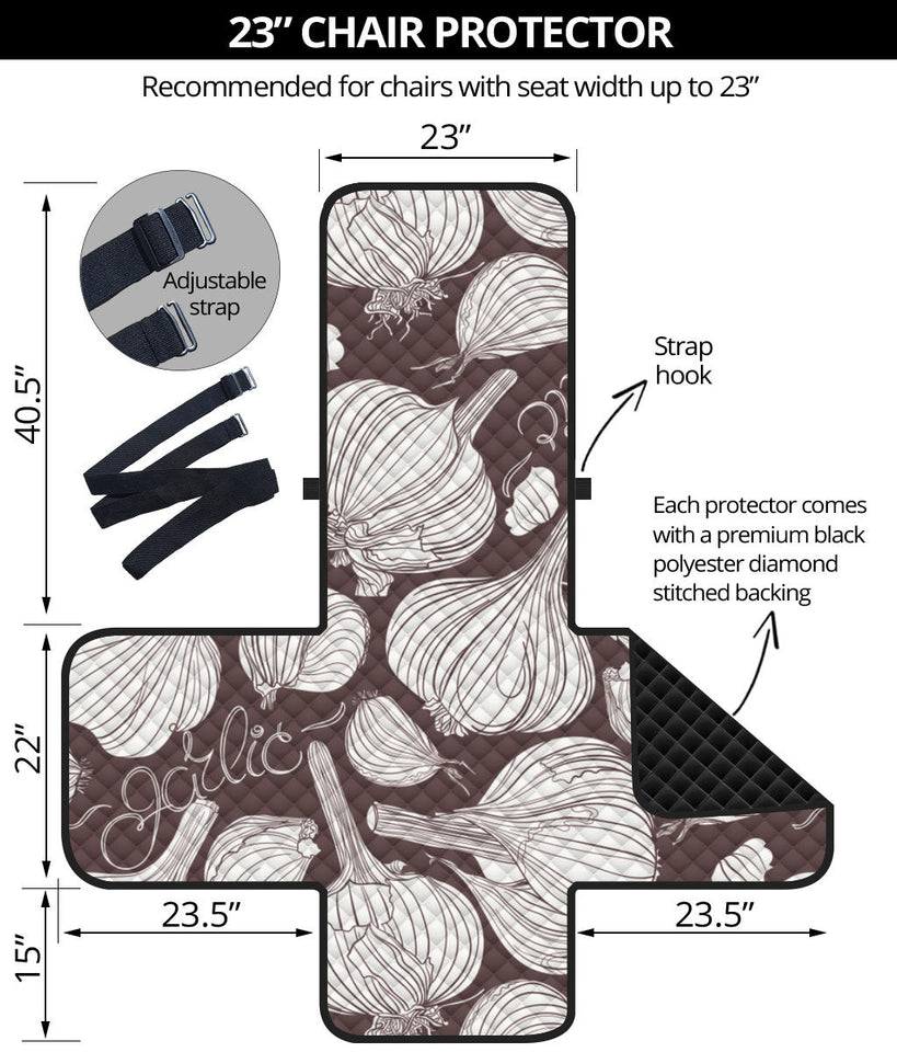 Garlic bulb dark background Chair Cover Protector