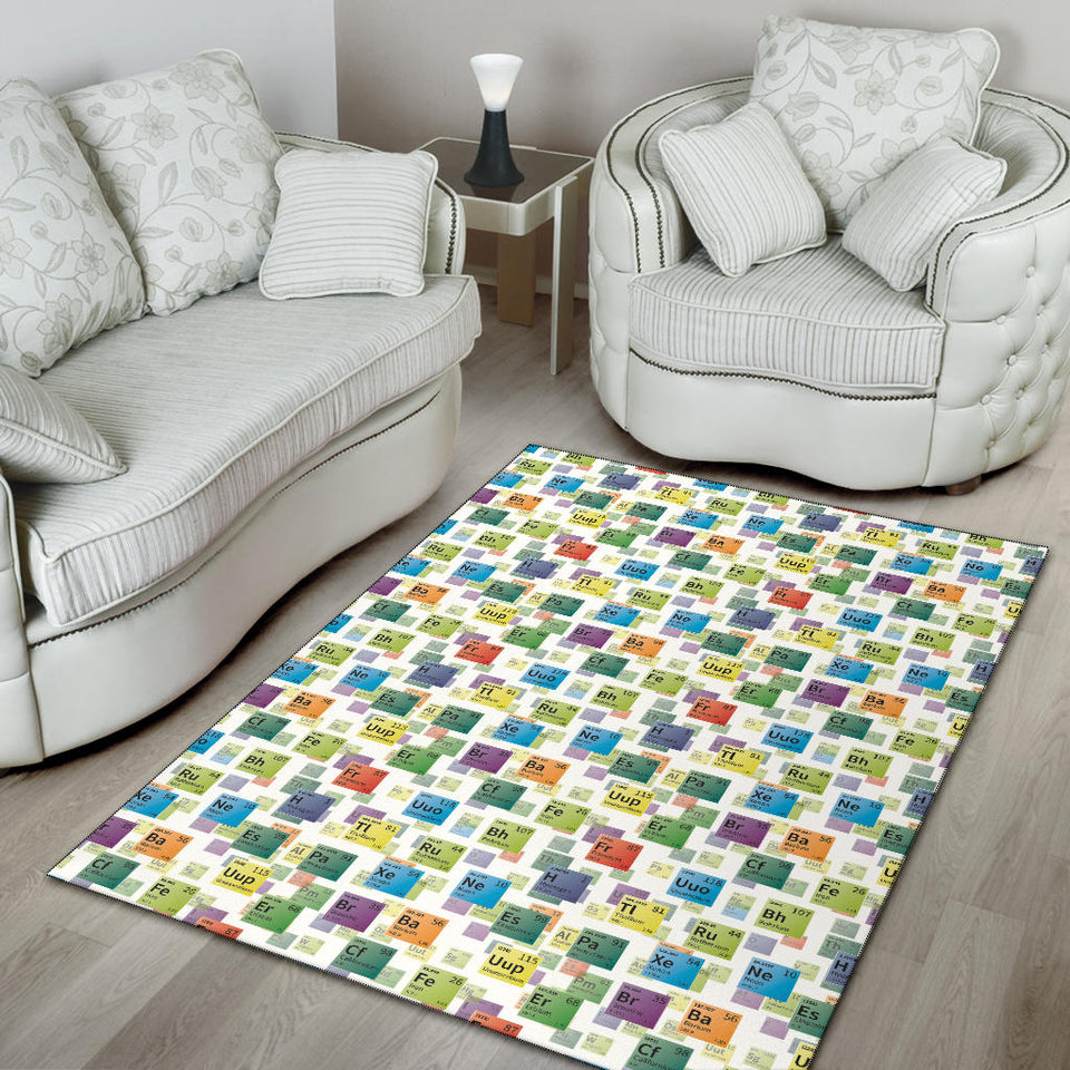 Chemistry Periodic Table Pattern Print Design 05 Area Rug