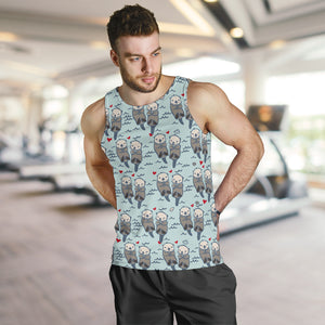 Lovely Sea Otter Pattern Men Tank Top