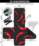 Chili peppers pattern black background Chair Cover Protector
